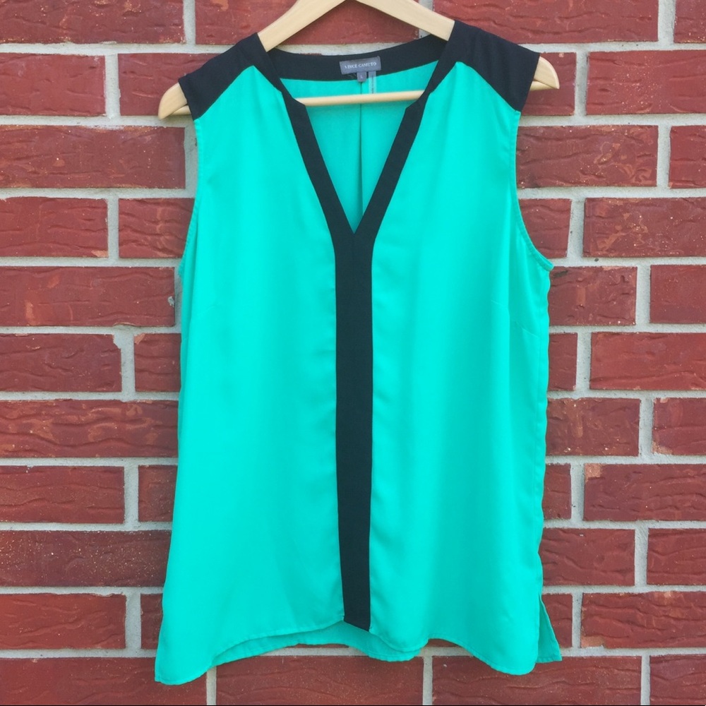 Vince Camuto teal green top size L
